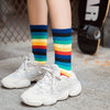 Long Cotton Rainbow Color Striped