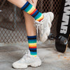 Long Cotton Rainbow Color Striped