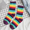 Long Cotton Rainbow Color Striped