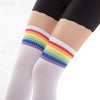 White Cute Rainbow Striped