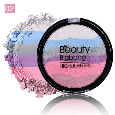 Beauty Rainbow Highlighter Cosmetic Powder Palette