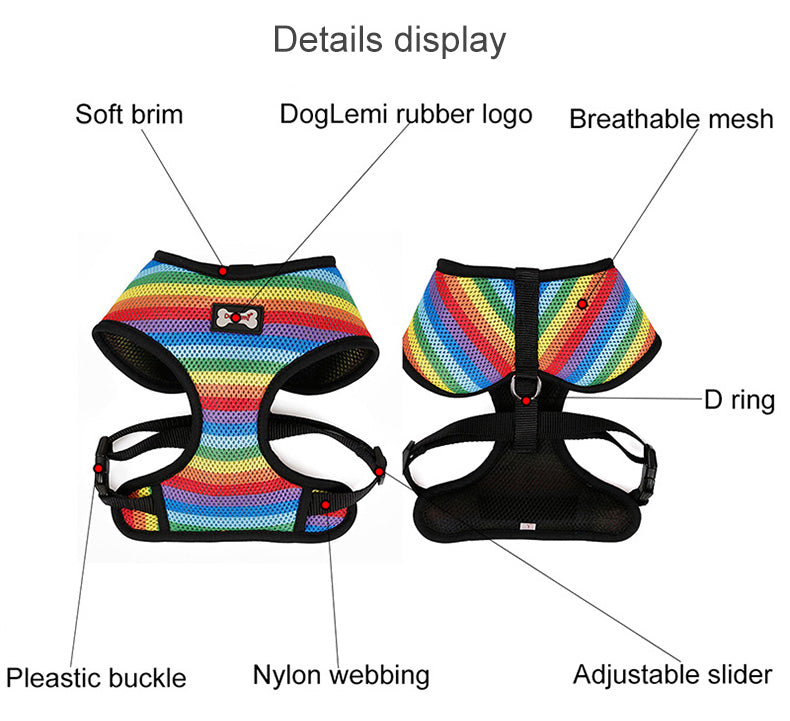 Dog Rainbow Harness Rainbow