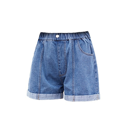 High Blue Elastic Denim Short